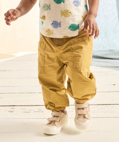 New In Tao Categories - ultra-lightweight brown baby boy cargo pants