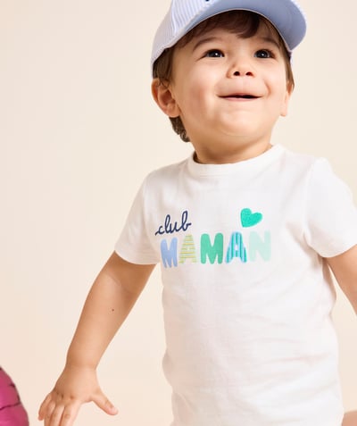 Nouvelle collection Categories Tao - t-shirt bébé garçon en coton bio message club maman