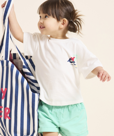 Bébé garçon Categories Tao - t-shirt mixte en coton blanc avec messages et motifs thème famille