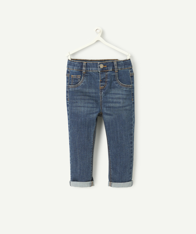 Jeansy Kategorie TAO - Chłopięce proste spodnie z niebieskiego denimu low impact