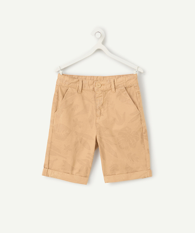 New In Tao Categories - shorts chino garçon marron imprimé tropical