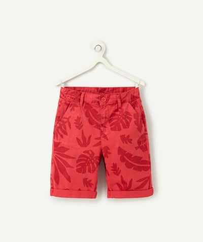 Nueva Colección Categorías TAO - bermudas chinas rojas de niño con estampado tropical