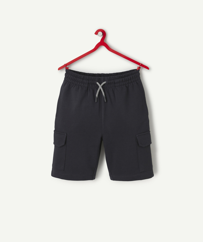 Shorts - Bermuda shorts Tao Categories - navy blue organic cotton boy's cargo shorts