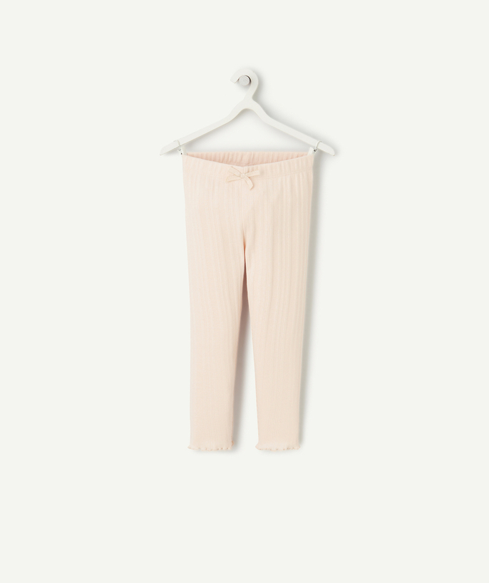 Basics Tao Categorieën - legging fille en coton bio rose avec festons