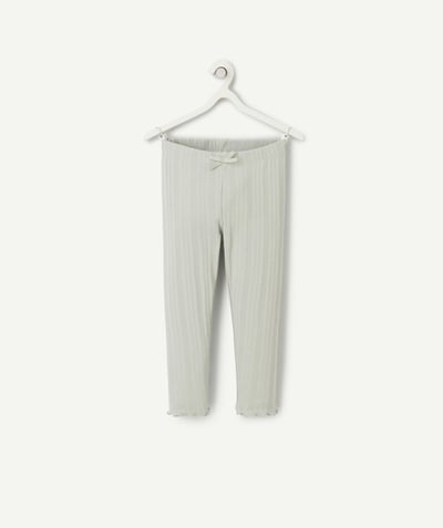 Girl Tao Categories - short leggings for girls in ribbed green organic cotton
