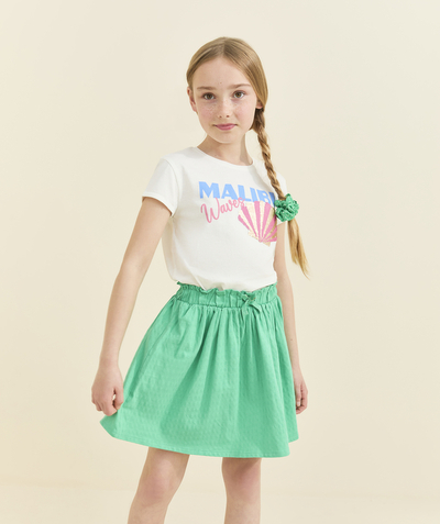 Dziewczynka Kategorie TAO - zielona spódniczka z bawełny organicznej dla dziewczynek