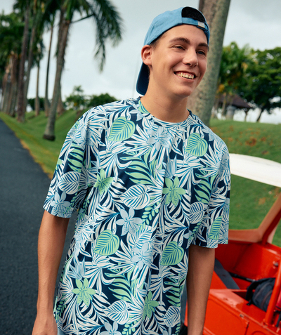 Vêtements Categories Tao - t-shirt manches courtes garçon en coton bio imprimé feuilles