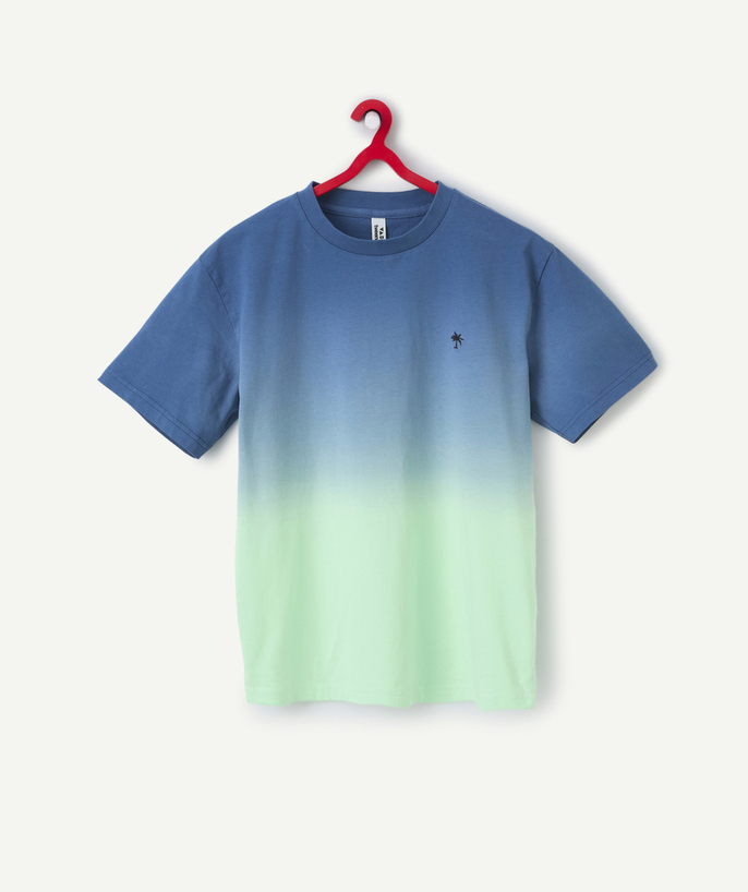 Teen boy Tao Categories - boy's short-sleeved t-shirt in organic cotton tie and dye