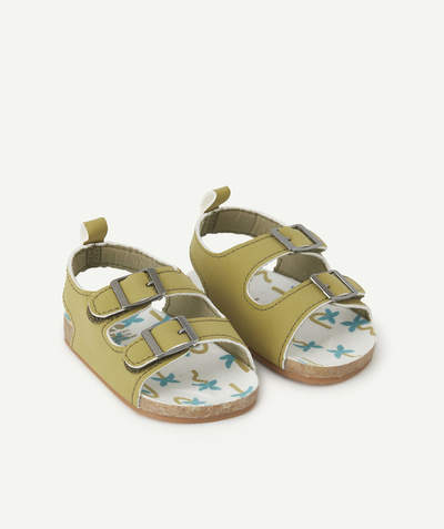 Schoenen, slofjes Tao Categorieën - sandalen met groene klittenband voor babyjongens