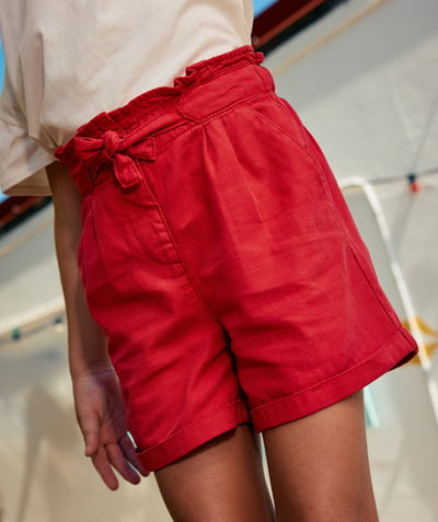 Nieuwe collectie Tao Categorieën - shorts met hoge taille in rode viscose