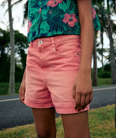 Teen girls Tao Categories - fushia pink denim girl shorts