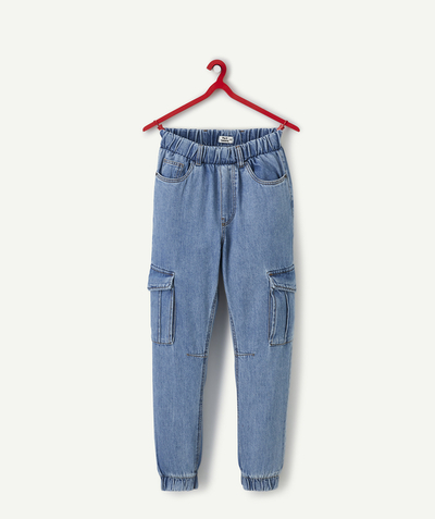 Nouvelle collection Categories Tao - pantalon cargo garçon en denim bleu low impact
