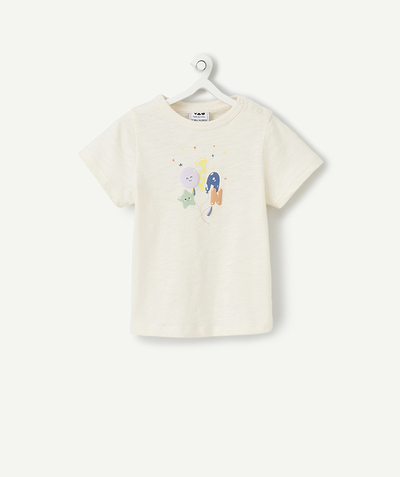 Mała dziewczynka Kategorie TAO - Koszulka z bawełny organicznej w kolorze ecru z motywem urodzin TAO 1