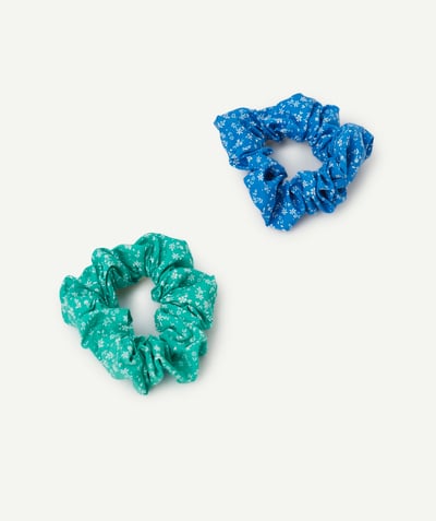 Nieuwe collectie Tao Categorieën - Set van 2 groene en blauwe meisjesbandjes met bloemenprint
