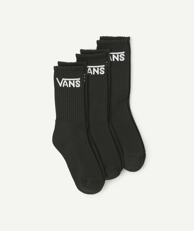 Boy Tao Categories - SET OF 3 PAIRS OF CLASSIC CREW SOCKS, BLACK WITH WHITE LOGO
