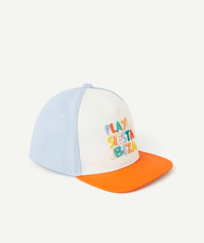 Hats - Caps Tao Categories - baby boy cotton cap with colorful beach-themed message