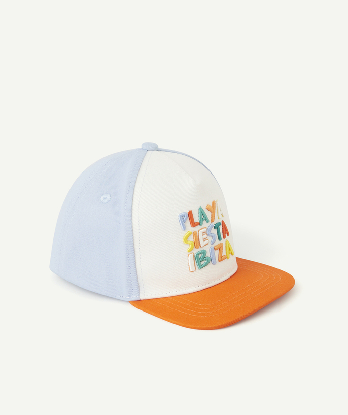 Czapki - Kapelusze Kategorie TAO - Bawełniana czapka dla chłopca z kolorowym motywem plażowym