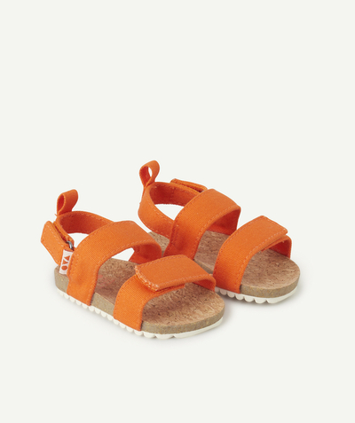 Accessories Tao Categories - baby boy open sandals with orange velcro