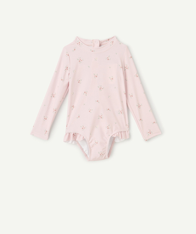 Nouveautés Categories Tao - maillot de bain 1 pièce bébé fille rose avec imprimé avec volants