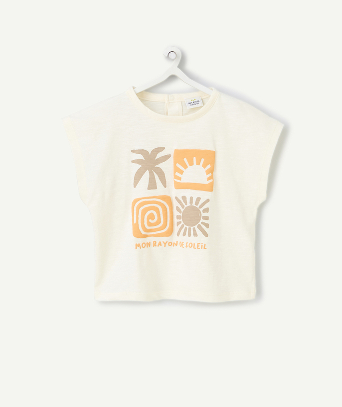 Kleding Tao Categorieën - T-shirt met korte mouwen in biologisch katoen met zonnemotief voor babyjongens
