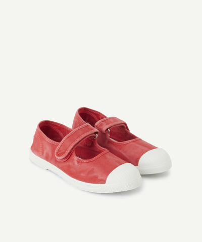 Buty, kapcie Kategorie TAO - czerwone dziewczęce buty na rzep