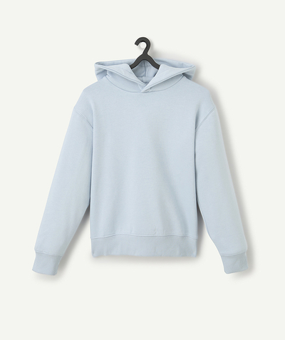 Sweatshirt Tao Categories - boy's long-sleeved hoodie pastel blue