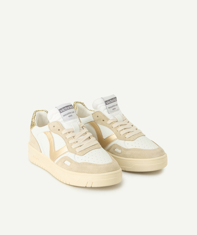 New In Tao Categories - WHITE SNEAKERS WITH GOLD AND GLITTER DETAILS