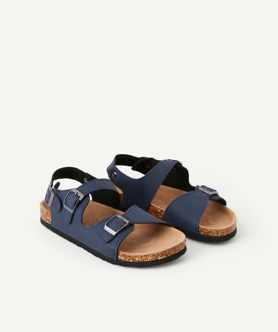 Sandals - moccasins Tao Categories - NAVY BLUE SANDALS WITH BUCKLES