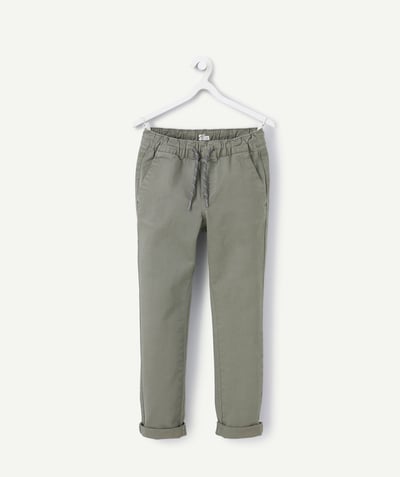 Nouveautés Categories Tao - pantalon slim garçon en coton bio kaki