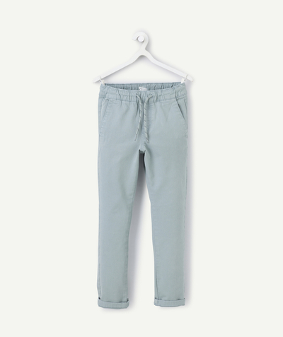 Boy Tao Categories - slim-fit pants for boys in light blue organic cotton