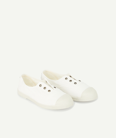 Teen girls Tao Categories - GIRL'S WHITE CANVAS LOW-TOP TRAINERS