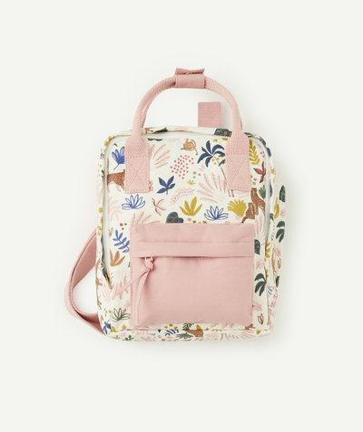 Baby girl Tao Categories - baby girl zipped backpack in colorful savannah print organic cotton