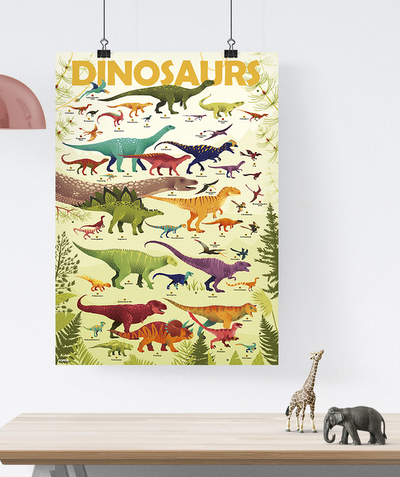 POPPIK ® Categories Tao - LE POSTER DINO AVEC 32 STICKERS REPOSITIONNABLES