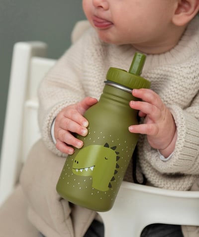Back to school equipment Tao Categories - CHILD'S 350 ML GREEN DINOSAUR WATER DRINKING BOTTLE