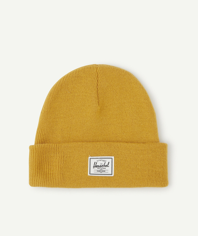 Boy Nouvelle Arbo   C - MUSTARD MIXED KNIT BEANIE HAT WITH TURN-UP