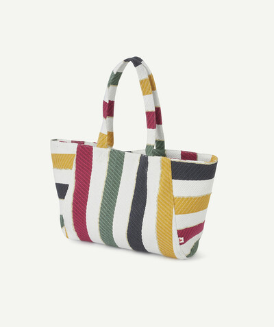 Private sales Tao Categories - SHOPPING BAG IN RECYCLED FIBRES WITH COLOURED STRIPES