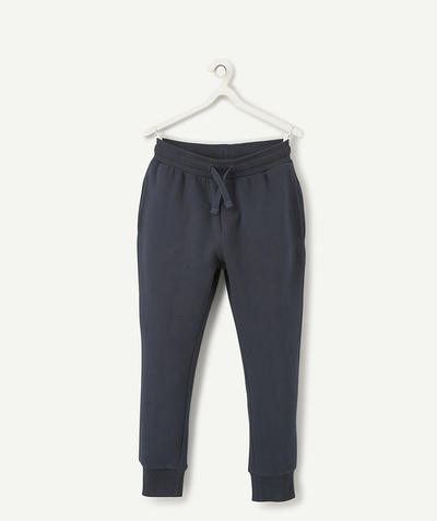 Trousers - Jogging pants Tao Categories - NAVY BLUE KNIT JOGGING PANTS FOR BOYS