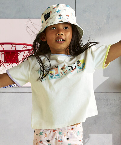 Girl Nouvelle Arbo   C - WHITE T-SHIRT IN ORGANIC COTTON WITH A COLOURED DESIGN