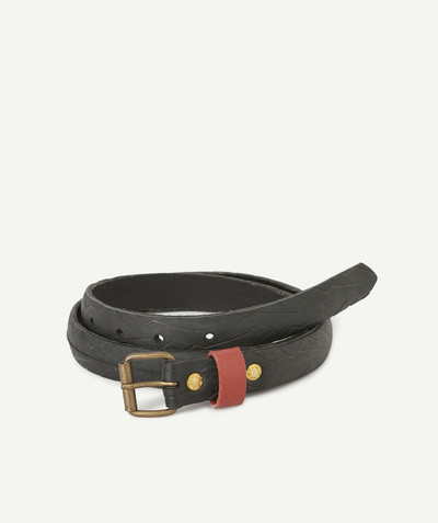 Belt Tao Categories - LA VIE EST BELT® - BLACK AND RED BELT MADE FROM RECYCLED BICYCLE TYRES