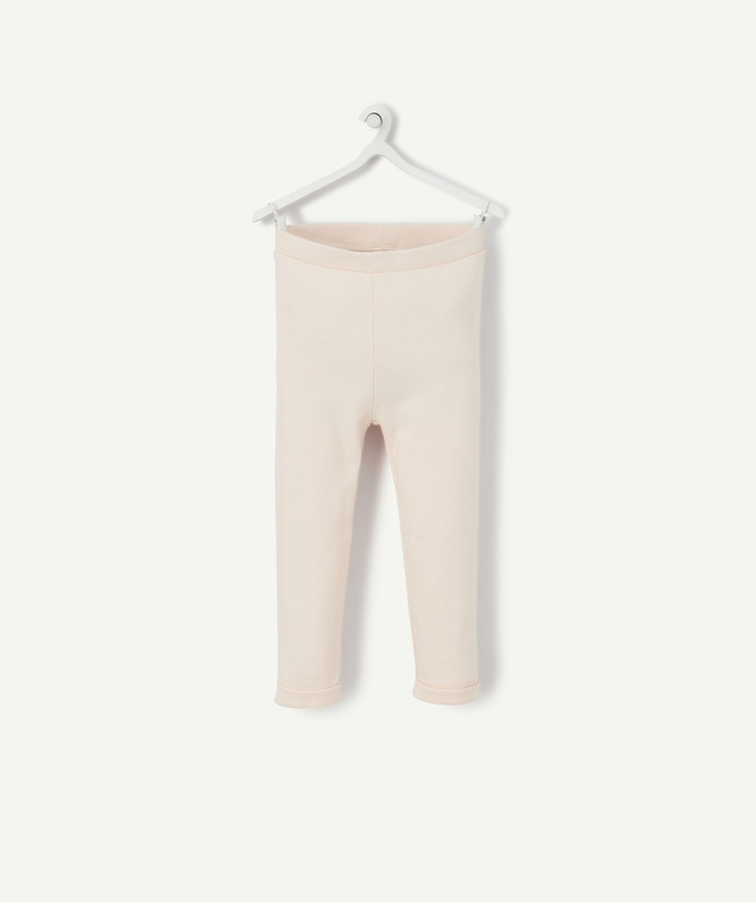 Trousers Tao Categories - PALE PINK LEGGINGS IN ORGANIC COTTON