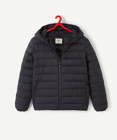 Sportswear Tao Categories - LIGHT AND WATER-REPELLENT BLACK PADDED JACKET IN RECYCLED FIBRES