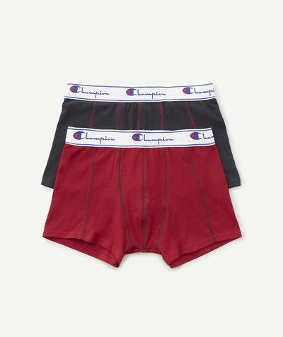 Underwear Nouvelle Arbo   C - TWO PAIRS OF GREY AND RED BOXER SHORTS