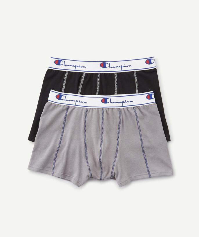 CHAMPION ® Tao Categories - TWO PAIRS OF GREY AND BLACK BOXER SHORTS