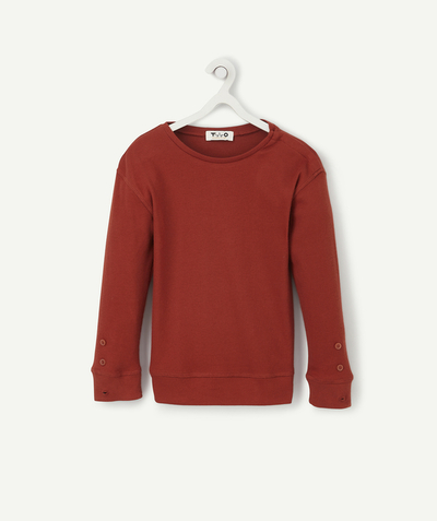 Outlet Tao Categories - EVOLVING BRICK-COLOURED RIBBED T-SHIRT IN PIMA COTTON