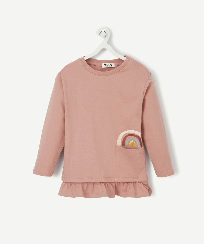 Outlet Tao Categories - EVOLVING OLD ROSE LONG-SLEEVED T-SHIRT IN PIMA COTTON