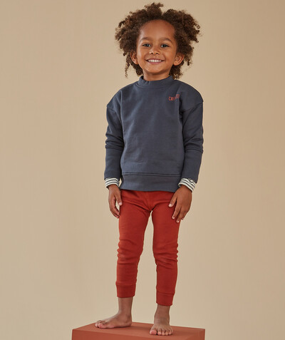 Clothing Nouvelle Arbo   C - EVOLVING BRICK-COLOURED RIBBED LEGGINGS IN PIMA COTTON