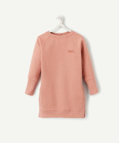 Outlet Tao Categories - EVOLVING OLD ROSE SWEATSHIRT DRESS IN PIMA COTTON