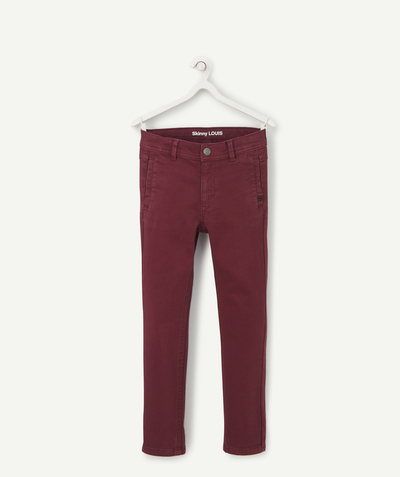 Outlet Tao Categories - BOYS' LOUIS PLUM COTTON SKINNY TROUSERS