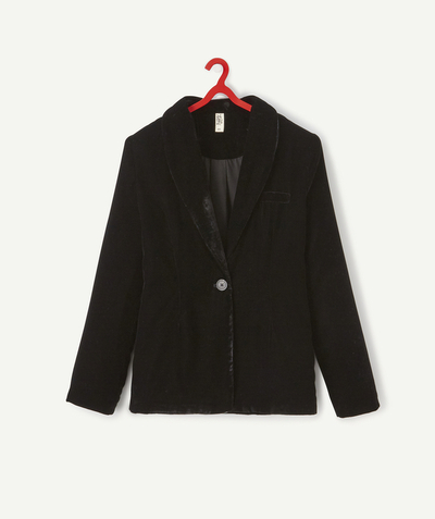 Coat - Padded jacket - Jacket Nouvelle Arbo   C - GIRLS' BLACK VELVET BLAZER