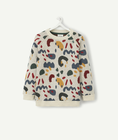 Baby boy Nouvelle Arbo   C - BABY BOYS' CREAM JUMPER WITH COLOURFUL PATTERNS